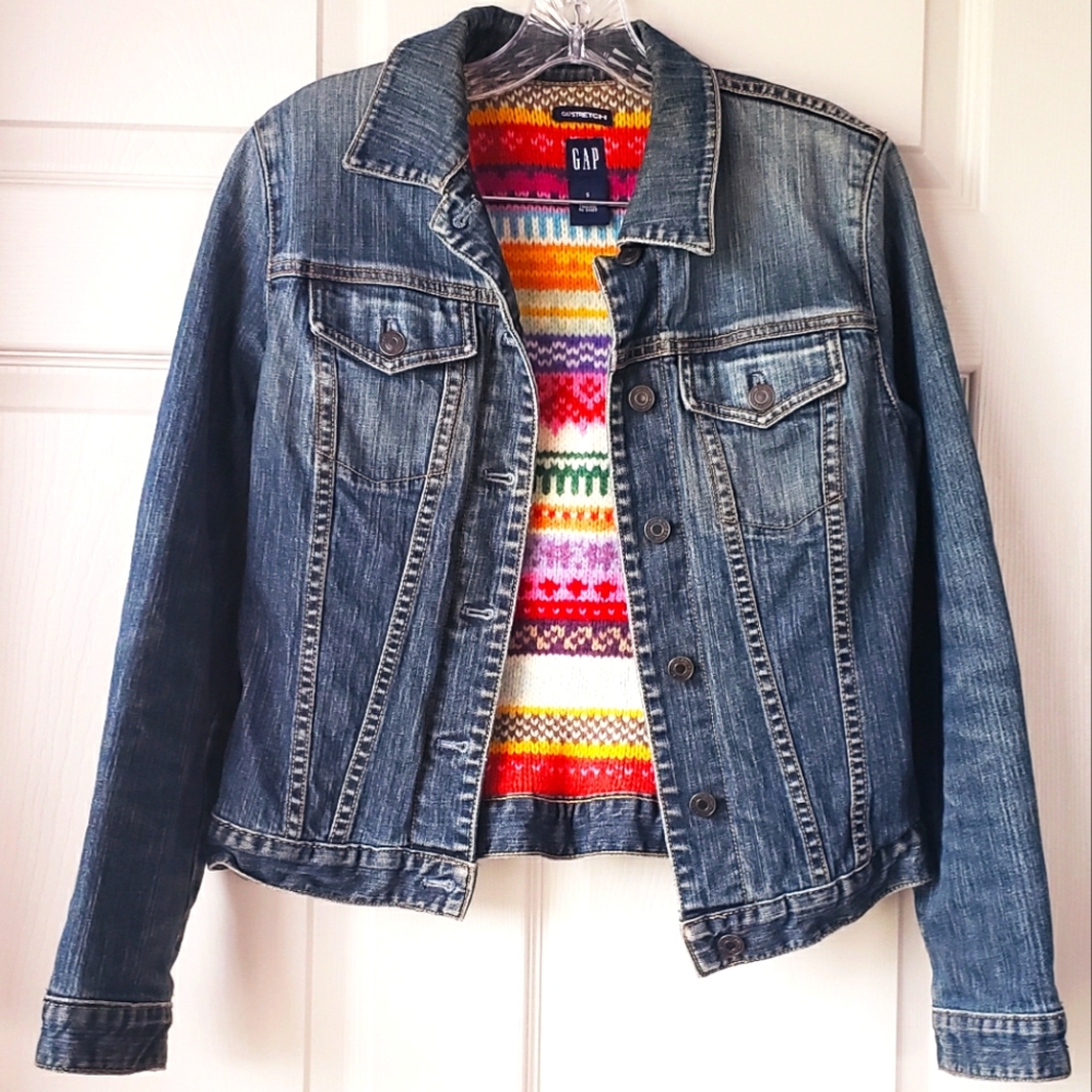 Awesome gap lambswool jean jacket